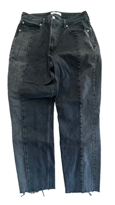 Pantalones de mezclilla de tiro alto Abercrombie & Fitch 31 negros Curve Love The Mom para mujer Foto 1 de 4