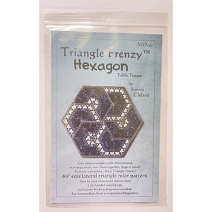 Triangle Frenzy Hexagon Quilt Pattern by Bunnie Cleland Table Topper - Picture 1 of 2
