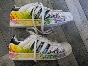 Adidas Superstar Pride Größe 5,5 UK D70351 Herren Splatter Mehrfarbig Gebraucht - Bild 1 von 12