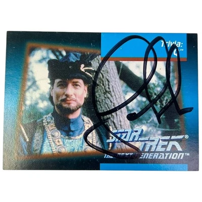 Star Trek Q John De Lancie Signed Autograph Card Next Generation Trivia 1992 - Image 1 of 2