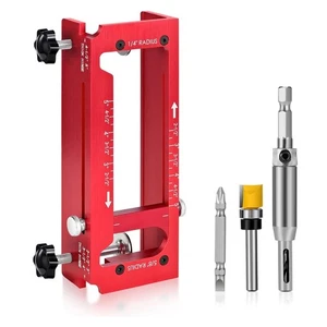 Aluminum Alloy Door Hinge Router Template Jig Adjustable Mortise Jig Accessory - Picture 1 of 10
