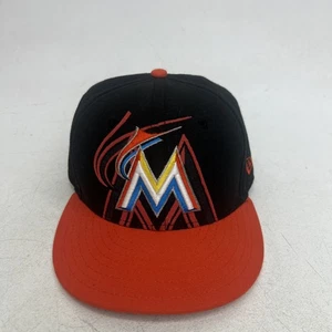 Gorra Miami Marlins Para Hombre 7 1/8 Negra Naranja New Era 59FIFTY Ala Plana - Imagen 1 de 6