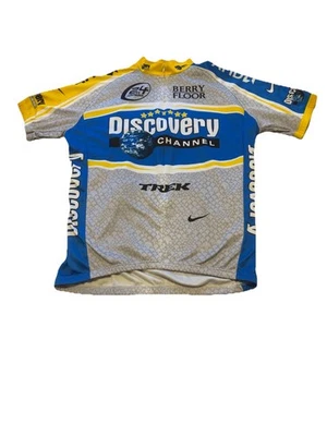 Винтажная мужская велосипедная майка Nike Discovery Channel Trek сделано в Италии большой размер - Изображение 1 из 4