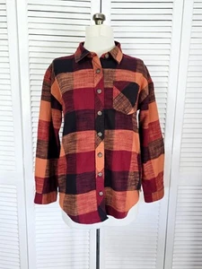 Camicia in flanella con bottoni Maurices colori rosso, arancione, nero taglia small - Foto 1 di 9