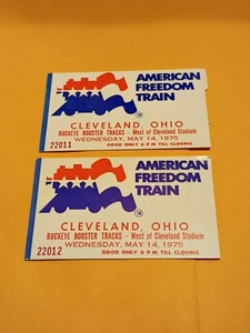 Dos talones de boletos de tren American Freedom del 14 de mayo de 1975, Cleveland, Ohio - Imagen 1 de 15
