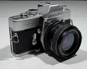 MInolta SRT 101 Spiegelreflexkamera 35mm mit Rokkor-55mm & MC Tele 135mm F3.5 Objektiv + Abdeckung - Bild 1 von 16