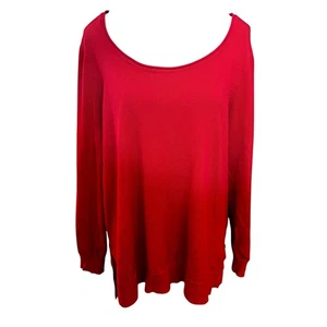 Lane Bryant Pullover Bluse Damen 18/20 Übergröße 2x rot Strick U-Ausschnitt Oberteil - Bild 1 von 12