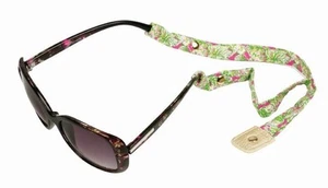 LILLY PULITZER Sunglasses Strap ELEPHANT EARS Cotton Sunglass Gold Trim - Picture 1 of 7