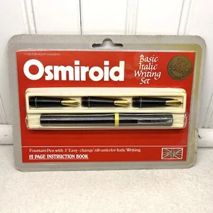 Vintage Osmiroid Basic Italic Writing Set 22 K Gold Plate Tips Fountain Pen NOS - Picture 1 of 5