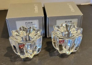 Orrefors Jan Johansson Design Cut 4514 Candleblock Clear Crystal 2 1/8" T VTG - Picture 1 of 13