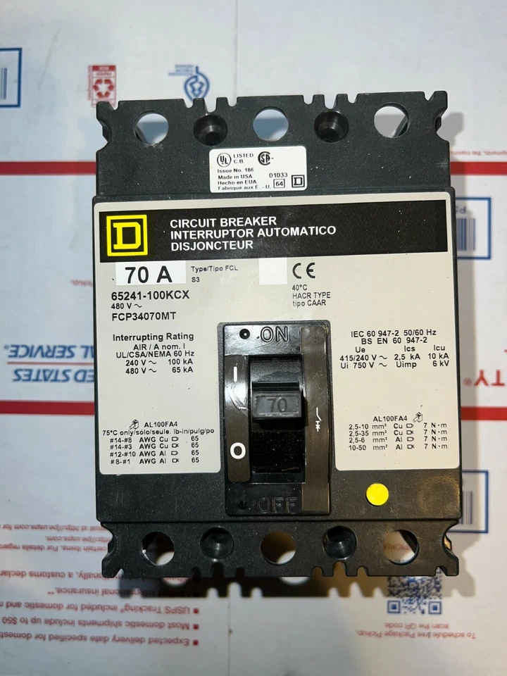 FCP34070MT SQUARE D CIRCUIT BREAKER nos no box - Image 1 of 1