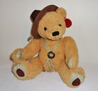Dan Dee  Plush Stuffed Animal - Bear With  Hat & Necklace- Golden Brown  - 10"