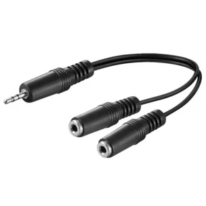 Y Adapter 2 Mono Klinke Buchse Kupplung 3,5mm auf 1 Stereo Stecker Kopfhörer - Bild 1 von 1