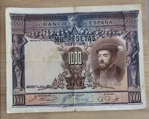 Banknote 1000 Pesetas Spanien 1925 - Bild 1 von 2