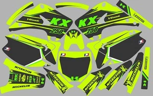 Graphics for 2003-2012 Kawasaki KX KX 250 KX250 Decal fender shrouds Highlighter - Imagen 1 de 1