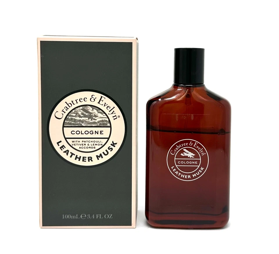 Spray de colonia Leather Musk de Crabtree & Evelyn para hombre 3,4 OZ poco relleno Foto 1 de 1