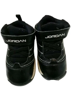 Jordan Sneaker Shoes Black Gray White Baby Boy Size 4C Sports Non Slip  - Image 1 of 4