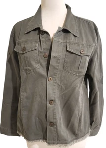 Women's size 16 button up khaki denim jacket made by Jeanswest - Picture 1 of 3