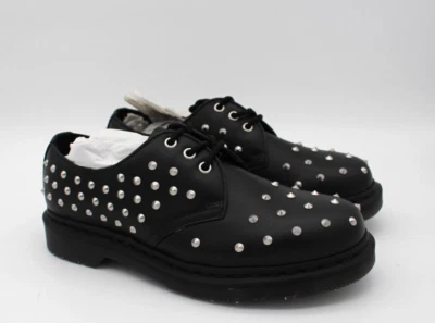 Dr. Martens 1461 Stud Wanama Black Leather Low Shoes Mens Size 9 Womens 10 - Image 1 of 4