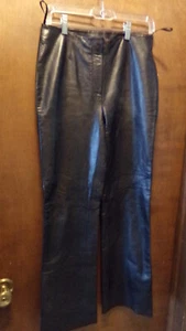 Siena Studio Womens Size 4 Black Leather Pants Beautiful Condition  - Picture 1 of 5
