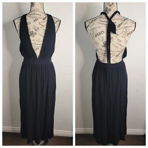 Lulus Maxikleid Damen Gr. M Finest Hour Neckholder rückenfrei offener Rückenschlitz schwarz - Bild 1 von 11