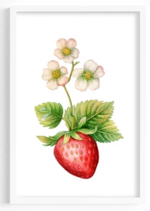 Strawberry Wall Art Print, Strawberry Kitchen Art Print, Food Home Decor Art #56 - Picture 1 of 2