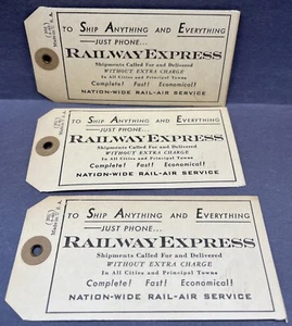 3 Etichette Spedizione Vintage Ferroviaria Express Agenzia Mai Usate - Foto 1 di 2