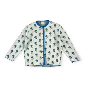 Bobbie Brooks Women's VTG 1960s Floral Acrylic Cardigan Sweater - Picture 1 of 12
