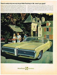Vintage 1968 Magazine Ad Pontiac With Wide-Tracking Meant To Be Experienced - Picture 1 of 2
