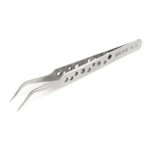 PINZETTA RELIFE SK-15 CON PUNTA CURVA PER RIPARAZIONI SMARTPHONES - Picture 1 of 3