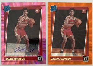 2022 Donruss Jalen Johnson Holo Pink Laser Auto Rated Rookie Autograph SP HAWKS+ - Bild 1 von 6