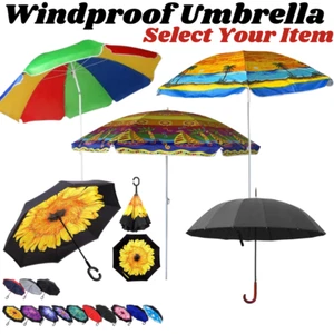 Beach Garden Patio Tilt Umbrella Parasol Sunshade Outdoor Terrace UPF Protection - Picture 1 of 29