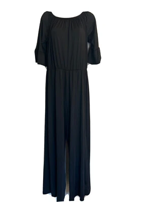 Macacão feminino preto sem marca. 2XL. 100% algodão. Manga curta - Imagem 1 de 4