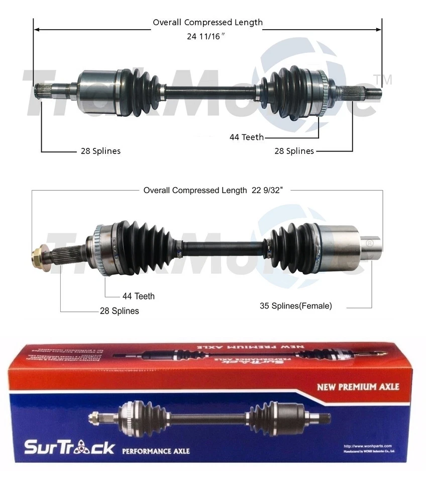 Juego de 2 ejes delanteros SurTrack CV para Ford Escape Mazda Tribute 2,0 l Foto 1 de 1