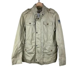 Diesel Men's Size S Beige Khaki Full Zip Utility Military Chore Jacket - Picture 1 of 15