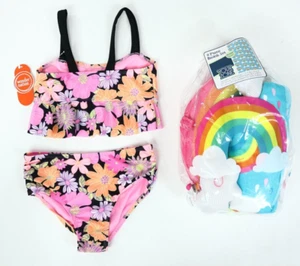 Girls 5 Piece Bikini Swimwear Beach Towel Wet/Dry Bag Toy Set Size 6/6X NEW - Picture 1 of 4