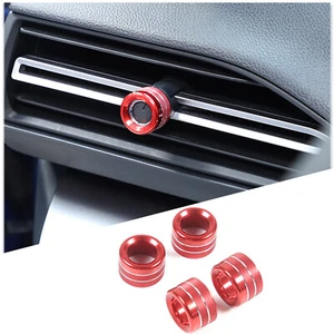 4pcs Red Interior Air vent Knob Trim Overlay Ring Set Fits Subaru WRX 2022-24 - Foto 1 di 14
