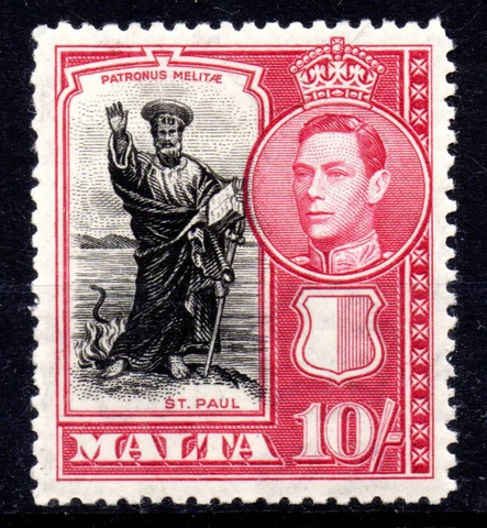 Malta KGVI 1938-43 SG231 10s. Black and Carmine MNH stamp Cover