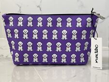 NWT Marc Tetro Westie Dog Large Purple Dog Cosmetic Makeup Travel Bag Pouch