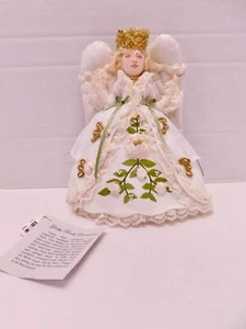 RARE Gladys Boalt Tree Topper Angel 1994 Hand Made Christmas Ornament Cloth - Picture 1 of 21