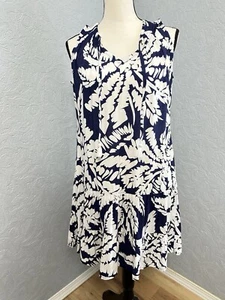 Vestido La Mer Luxe Talla Pequeña Azul Marino y Blanco Emily Sin Mangas Con Borlas AD27 - Imagen 1 de 7