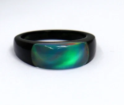 Anillo llamativo de ópalo de fuego talla 22,99 en ónix negro corte elegante para hombre y mujer Foto 1 de 4
