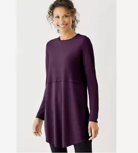 J Jill Aubergine Grace Tunic Sweater Size XL Mini Dress Wool Blend Long Sleeve - Picture 1 of 9