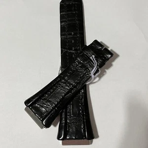 Bvlgari Watch Strap 100113524 Gloss Black Alligator 27/18 (20 Insert ERGON SWISS - Picture 1 of 21