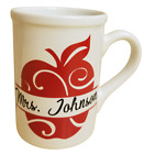 Personalized  Teacher Large Ceramic Coffee Cup Name on Apple Coffee Mug