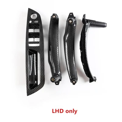 4x Carbon Fiber Door Switch Panel Pull Handle Trim For BMW X5 X6 E70 E71 LHD US - Image 1 of 4