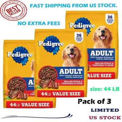 Pedigree Complete Nutrition 成人干狗粮 - 牛排和蔬菜,44 磅 — 第 1/4 张图片