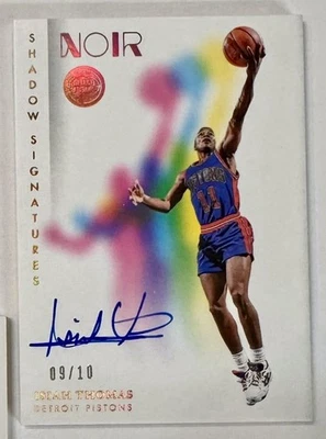 2023-24 Panini Noir Isiah Thomas Shadow Signatures DORADO Automático 9/10 Bajo Pop Salón de la fama Foto 1 de 2