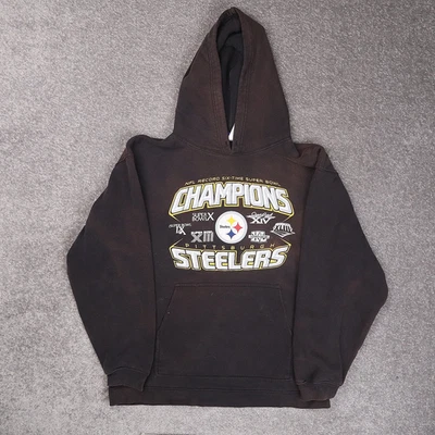 Sudadera con Capucha Pullover Manga Larga Negra Grande Superbowl De Colección NFL Pittsburgh Stealers Foto 1 de 4