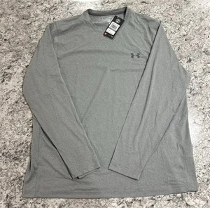 NUEVO CON ETIQUETAS Camisa Under Armour Para Hombres 2XL Suelta Gris Manga Larga Logo Pullover Equipo Frío - Imagen 1 de 12